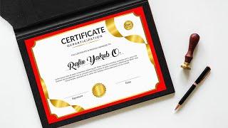 Certificate Design in corelDRAW Tutorial Gold & Red