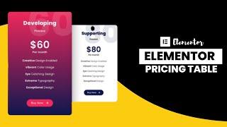 How to create a COOL Pricing Table Design in Elementor for FREE | WordPress Elementor Tutorial