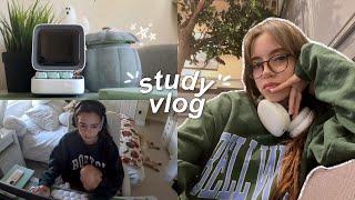 a study vlog  | productive week in my life, re-learning japanese, cozy studying, & more reading