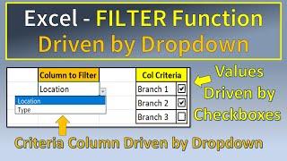 Excel Filter Function Controlled by Dropdown List