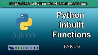 Lesson 6- Python In-Built Functions