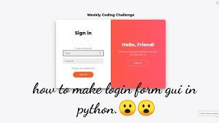 how to make gui login form with python and eel.(codepen)