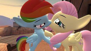 My little pony kiss - FLUTTERSHY Kisses RAINBOW DASH[animation]