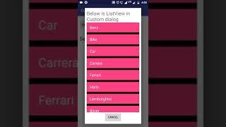 android custom dialog with listview