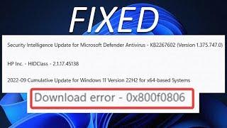 How To Fix 0x800f0806 Update Download or Install Error in Windows 11