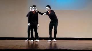 VTU students performing mime show