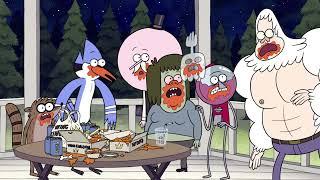 Eating wings at East Pines - Regular Show