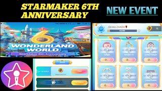 starmaker 6th anniversary wonderland world event get gold coins and pendant free loot 2022