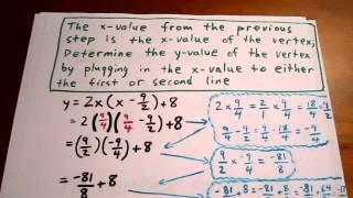 Converting to Vertex Form by Partial Factoring; Fractions