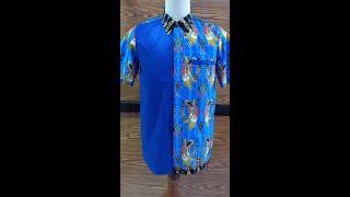 Model kemeja batik kombinasi warna biru cantik#SHORTS#kemejabatik