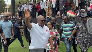 Serious stampede as John Mahama & wife Lordina storms jubilee park for the NDC campaign launch