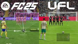 UFL vs FC 25 | Free Kicks comparison | PS5 PRO