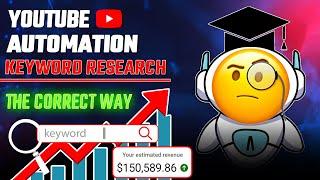 Youtube Automation Step by Step - KEYWORD Research | Cash Cow Channel
