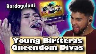 QUEENDOM DIVAS Versus YOUNG BIRITERAS bardagulan performances All Out Sunday SINGER HONEST REACTION