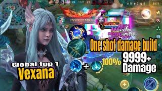 18 KILL”GLOBAL TOP 1 VEXANA ONE SHOT BUILD AND EMBLEM !!100%  9999+ DAMAGE, GLOBAL TOP VAXENA ~mlbb