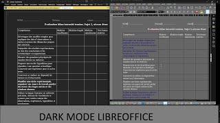 Comment activer le mode sombre libreoffice writer calc impress, personnaliser configurer mode dark