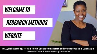 WELCOME TO RESEARCH METHODS CLASS WEBSITE BY DR.LYDIAH WAMBUGU