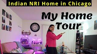 Indian NRI House Tour in USA | My Rented 2 BHK Apartment in Chicago| Organized and Functional Home