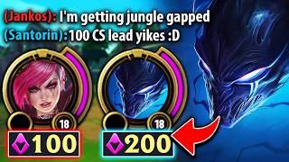 The Story of how I got up over 100 CS on Jankos (HUGE JUNGLE GAP)