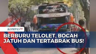 Bocah Tertabrak Bus saat Berburu Klakson Telolet, Beruntung Korban Selamat!