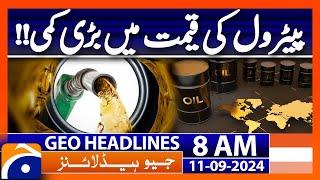 Oil settles near 3-year low on weak demand outlook | Geo News 8 AM Headlines | 11 September 2024