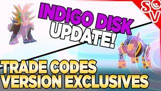 INDIGO DISK Trade Codes for Version Exclusive Pokemon & Evolutions in Pokemon Scarlet and Violet DLC