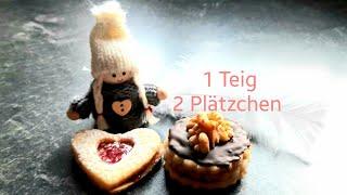 Plätzchen Marzipantürmchen & Johannisbeerkekse # 2 Sorten 1 Teig Weihnachtsgebäck #Backen#Mürbeteig