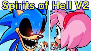 Friday Night Funkin' VS Sonic.Exe - Spirits Of Hell V2 Part 1 (FNF Mod) (Sonic/Sally/Amy/Cream)