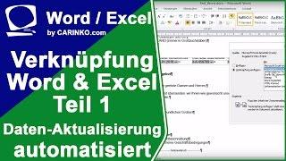 Verknüpfung Excel und Word Aktualisierung der Daten Tutorial Teil 1 - carinko.com