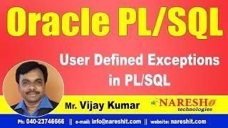 User Defined Exceptions in PL/SQL | Oracle PL/SQL Tutorial Videos | Mr.Vijay Kumar