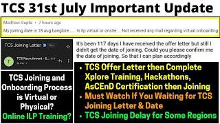 TCS Joining Delay Update! Virtual or Onsite ILP, Joining? Main Reason Delay? Breaking News 2022-2019