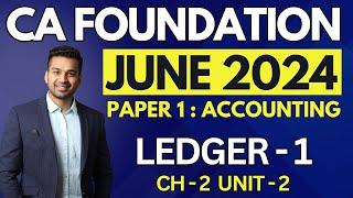 Introduction | Ch 2 Unit 2 Ledger - 1 | CA Foundation Accounts June 2024 | CA Parag Gupta