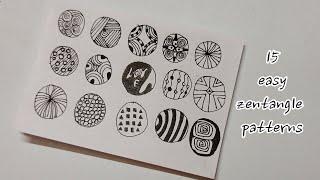 15 EASY ZENTANGLE PATTERNS FOR BEGINNERS