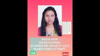 Diksha Shinde| RBI Grade B 2023| Ex Bank PO