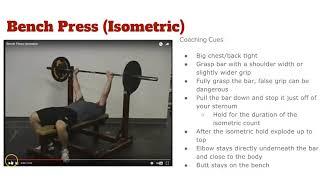 Triphasic Training Coaching Points Bench Press Isometric