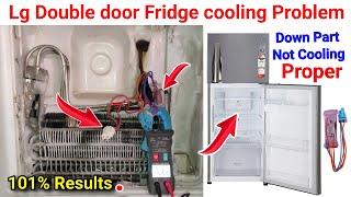 Lg double door fridge cooling problem, Lg double door fridge down part not cooling, fridge repair,
