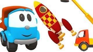 Construction vehicles & kids cartoons: Leo the truck builds a rocket