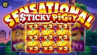 BIG WIN NEW ONLINE SLOT  STICKY PIGGY  BOOONGO - ALL FEATURES