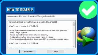 How to Disable Automatic Update Notifications in IDM (Internet Download Manager)