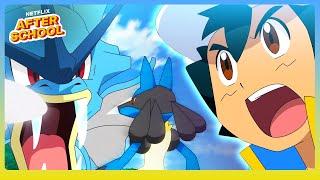 Lucario VS Gyarados Training Showdown! | Pokémon Ultimate Journeys | Netflix After School