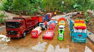 Wow !!! Mobil Truk Tronton Rc Panjang Bongkar Mobil Mobilan Truk Oleng, Truk Tambang, Mobil Loader