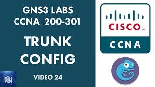 Cisco Trunk Port Configuration for Switches - Video 24 GNS3 Labs for CCNA