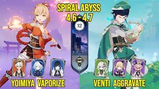 C0 Yoimiya Vaporize & C0 Venti Aggravate | Spiral Abyss Version 4.7 - 4.6 | Genshin Impact