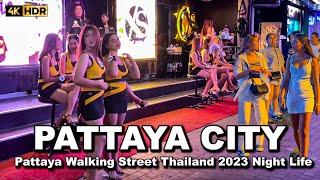  4K HDR | Night Walk in Pattaya Walking Street | Beach | Thailand 2023 Night Life