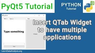 PyQt5 Tutorial | How to embed multiple widgets with QTab Widget