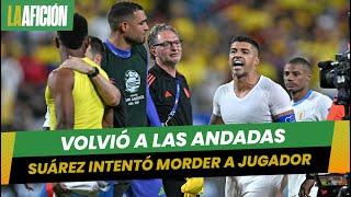 Luis Suárez casi repite su gran momento de Brasil 2014. ¿Quiso morder a su rival?