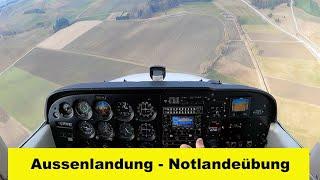 Cockpit Flug - Aussenlandung - Notlandeübung - Flugschule - Cessna 172P