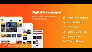 Digital Newspaper Theme Setup Video (Complete News WordPress theme)
