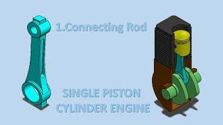 1. Connecting Rod | Single Piston Cylinder Engine | Learnsolidworks | Solidworks Tutorial