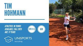 Tim Hohmann - College Tennis Recruiting Fall 2025